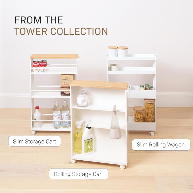 YAMAZAKI Home Slim Rolling Storage Cart – Narrow Bathroom Storage Cabinet - Image 10