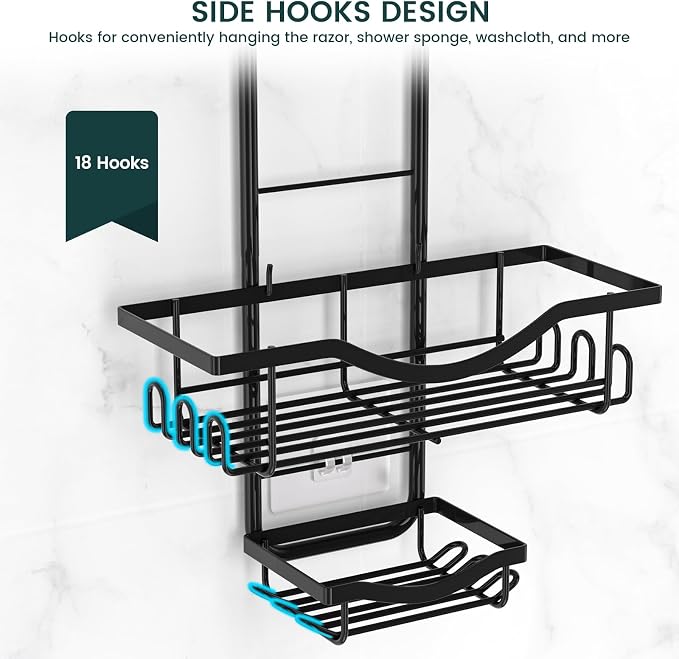 Shower Caddy Hanging Adjustable Shower Caddy, Rustproof Shower Organizer - Image 9