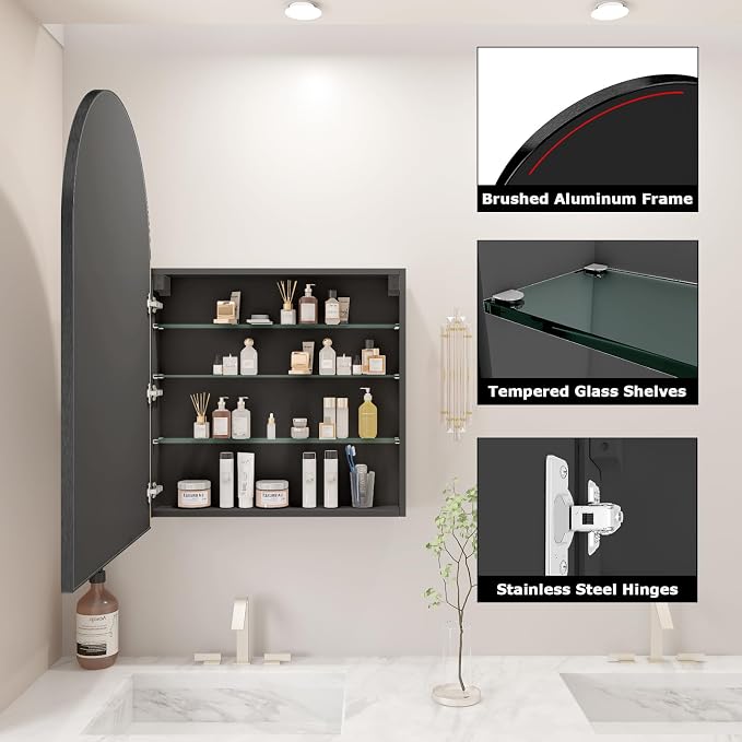 FKWin Black Bathroom Storage Cabinet - Image 4