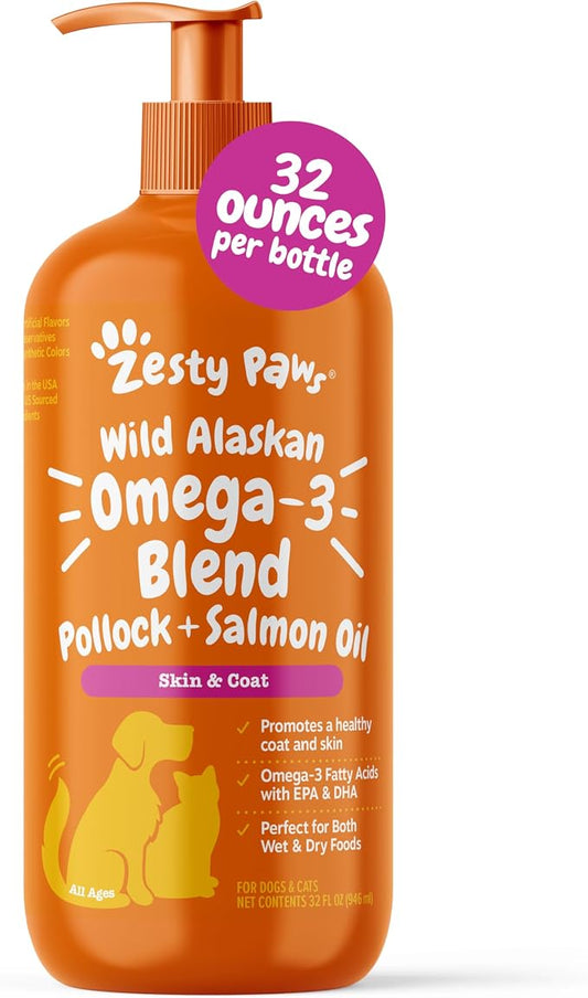 Zesty Paws Wild Alaskan Omega-3 Blend Pollock + Salmon Oil by ZestyPaws