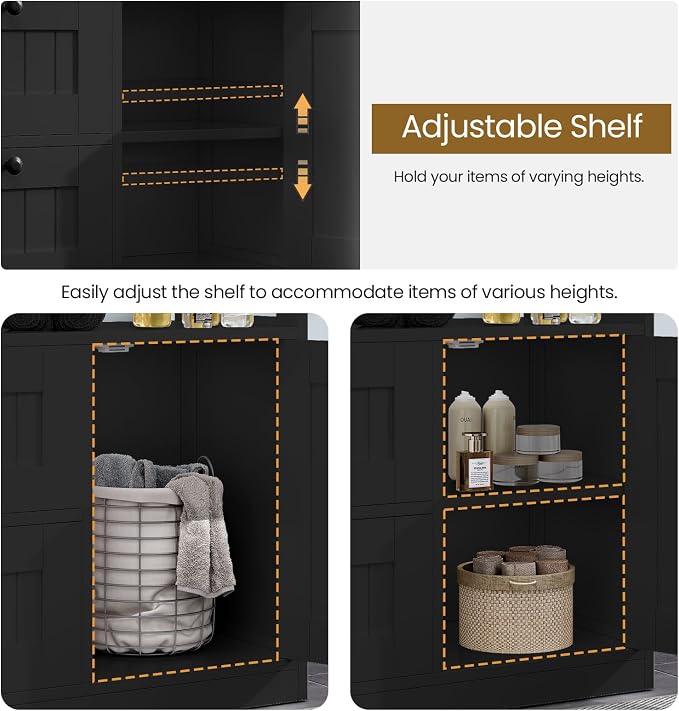 Storage Cabinet, Modern Bathroom Floor Storage Cabinet Organizer - Image 8