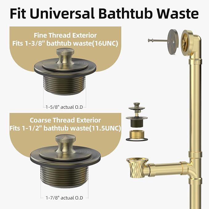 Antique Brass Bathtub Drain, Hair Catcher and 2-Hole Overflow Faceplate - Image 3