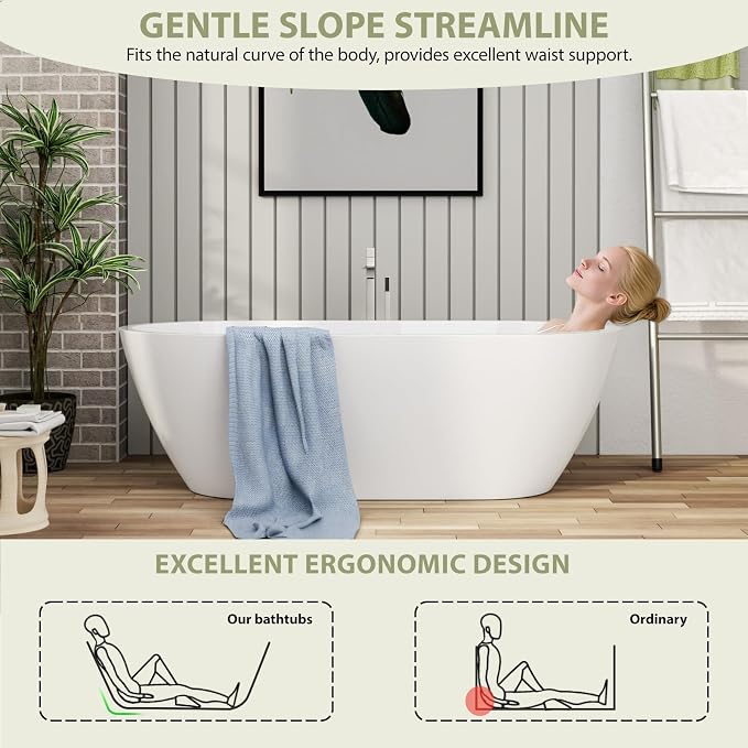 67" Acrylic Freestanding Bathtub - Image 3