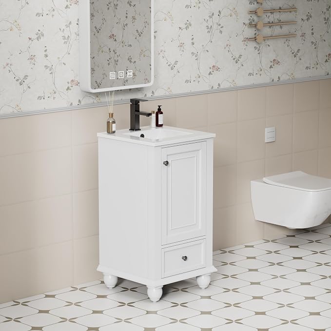 eclife 18" Bathroom Vanity Sink Combo Vintage Style - Image 3