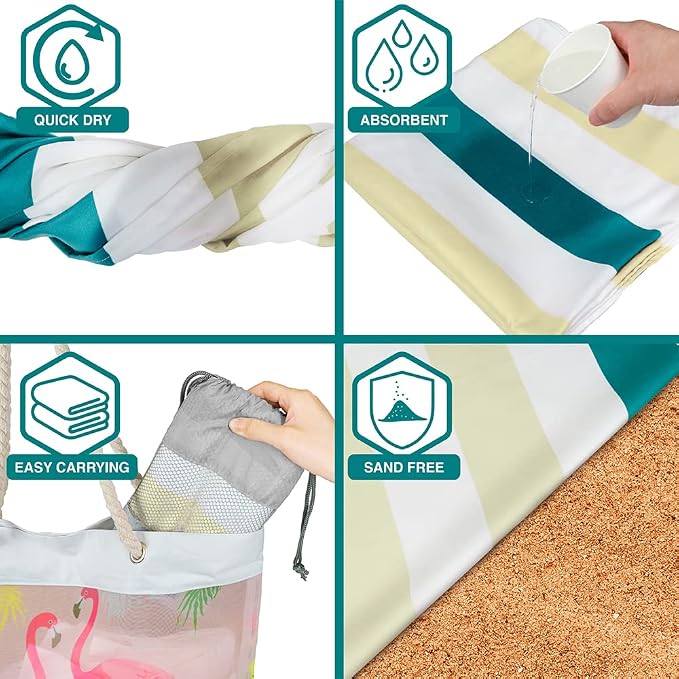 SUN CUBE Microfiber Beach Towel, Quick Dry Sand Free Beach Towel, Lightweight - Image 4