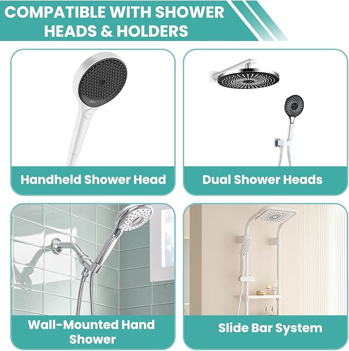 59 Inches Silicone Shower Hose, Ultra-Soft Anti-Kink Designed Handheld Shower - Image 6