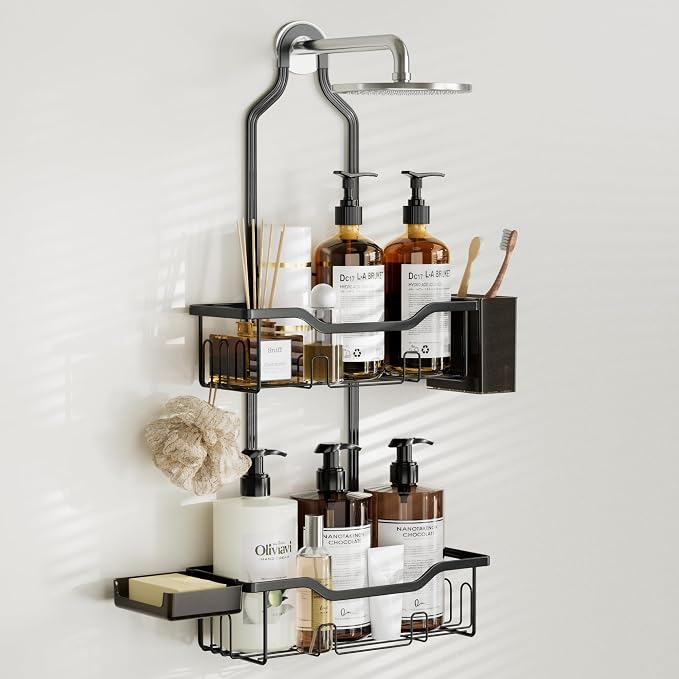 Shower Caddy Hanging 2-Tier Bathroom Organizer by Thkvesn