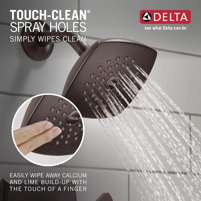 Delta Ashlyn 14 Series Rain Shower Faucet Set, Oil Rubbed Bronze Shower Head - Image 6