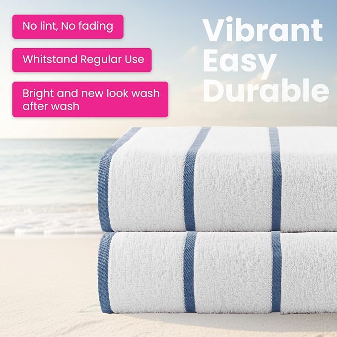 CASA COPENHAGEN Cabana Beach Towel Designed in Denmark Rough and Tough - Image 5