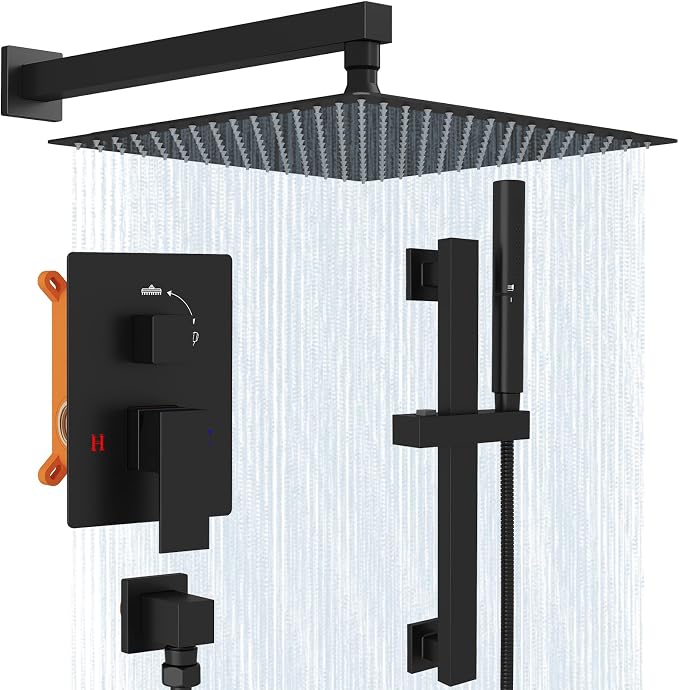 Hoimpro 12 Inch Matte Black Shower System by Hoimpro