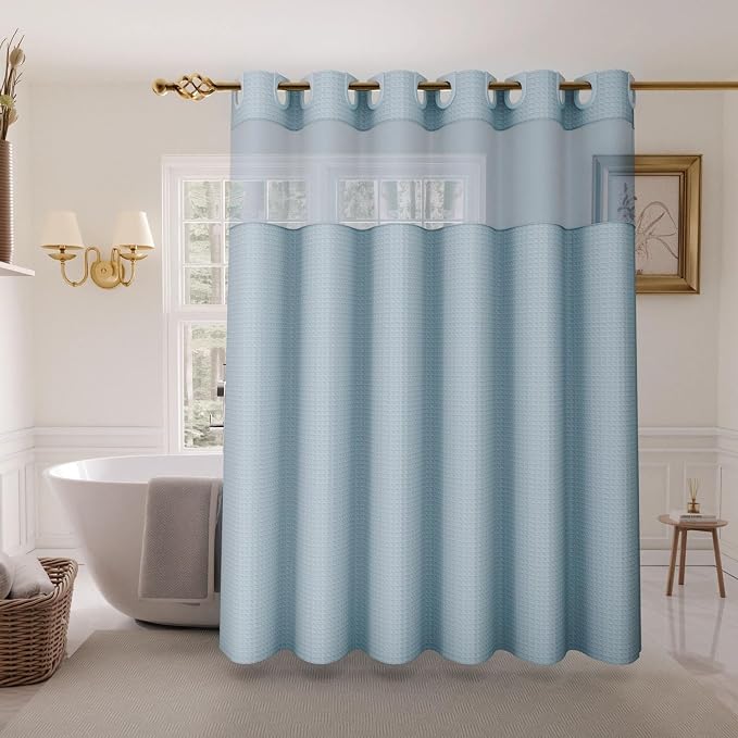 Inhousolu No Hook Shower Curtain by INHOUSOLUHOMEDECOR