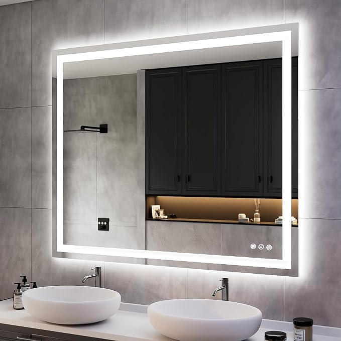ISKM 48'' x 40'' LED Mirror for Bathroom Lighted Vanity Mirror for Wall Front by ISKM-IStillKeepMovin