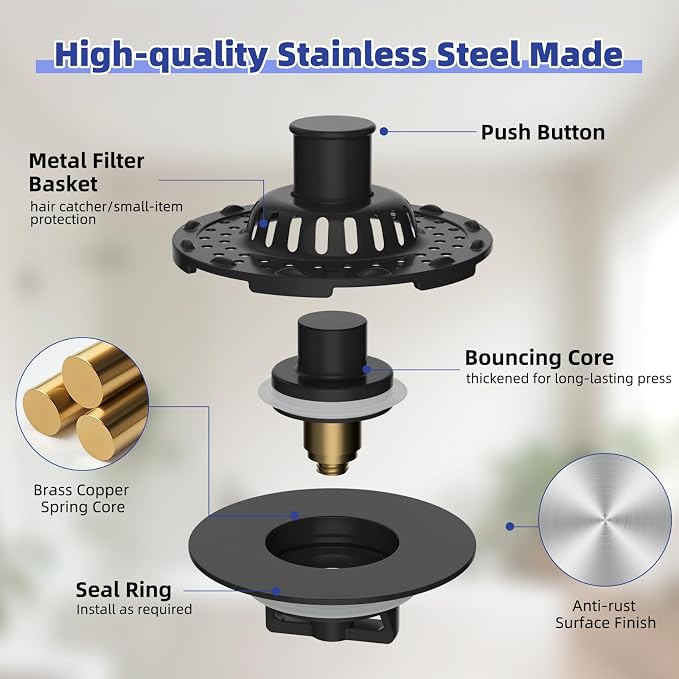 Metal 2 Pack Bathtub Drain Stopper - Image 8