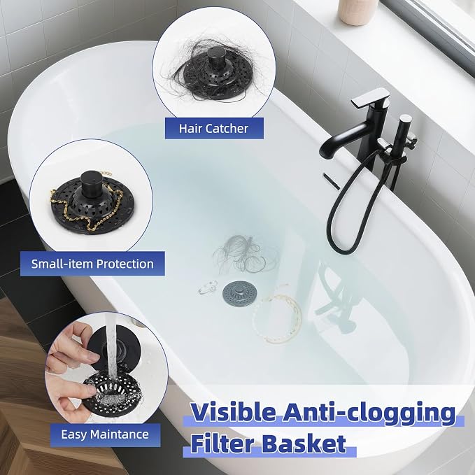 Metal 2 Pack Bathtub Drain Stopper - Image 2