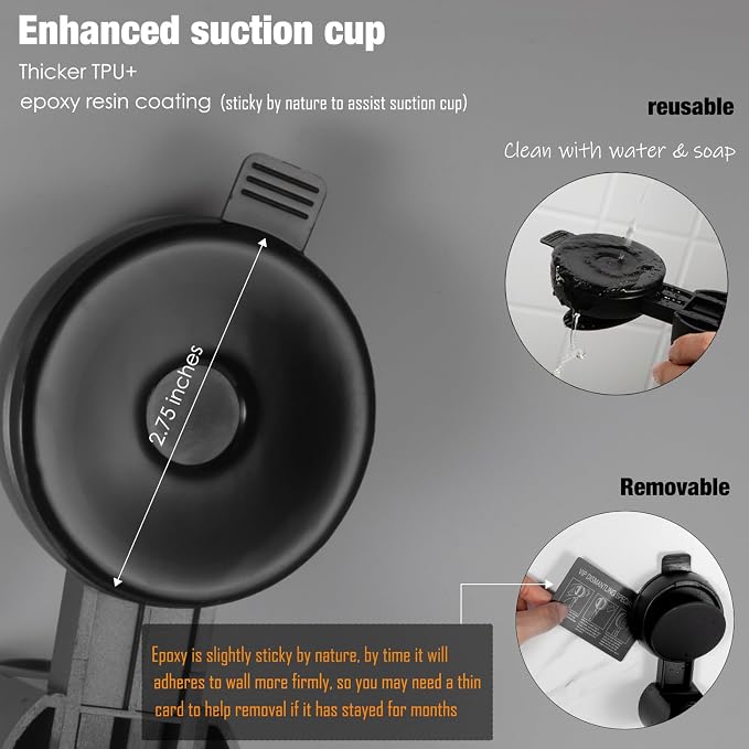 Suction Cup Hand held Shower Head Holder- Reusable - Image 4