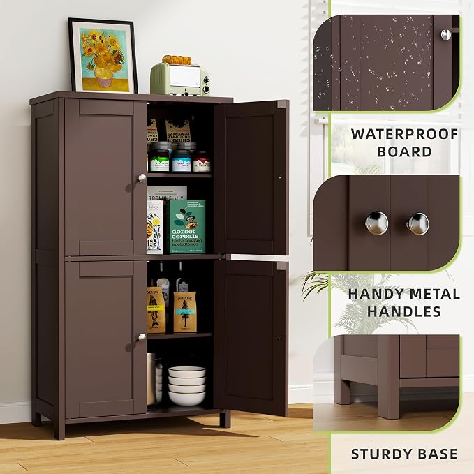 Vongrasig Floor Storage Cabinet, Small Bathroom Storage Unit - Image 5
