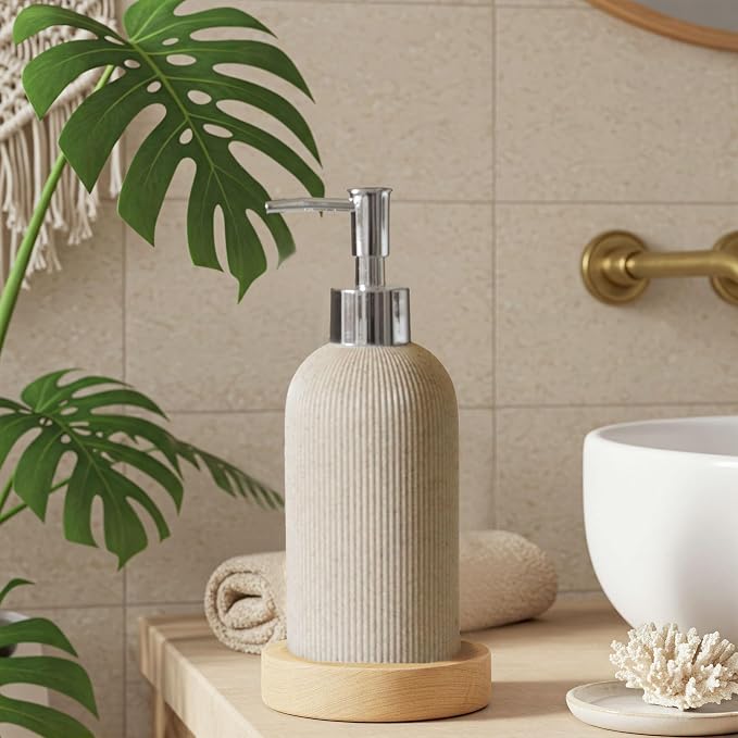 Lunestella Elegant Boho Beige Hand Soap Dispenser - Image 3