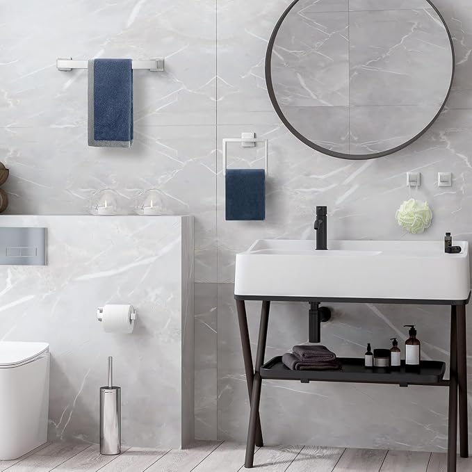 16 in Matte Bathroom Accessories Set, Bath Towel Bar Set, Stainless Steel - Image 4