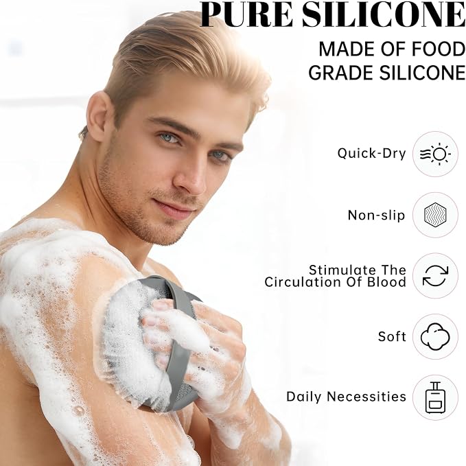 2Pcs Silicone Body Scrubber, Food-Grade Scrubbies - Image 2