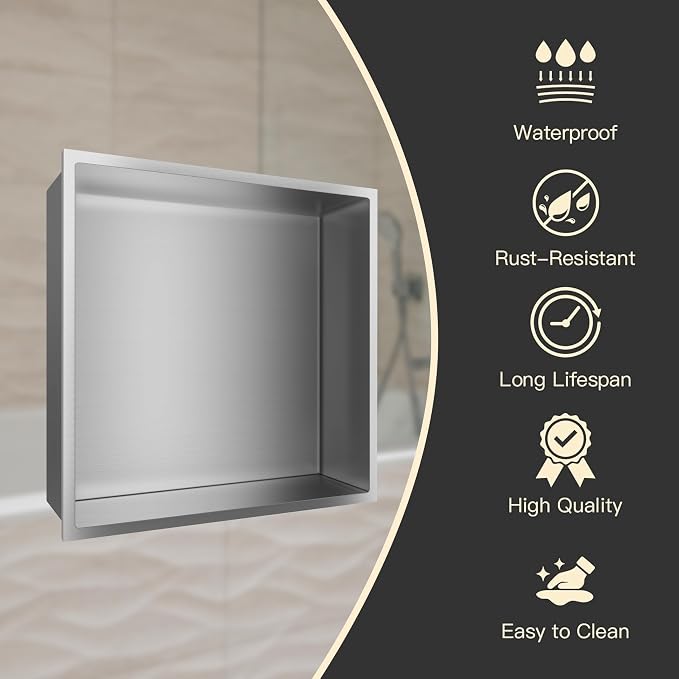 12" X 12" Shower Niche Insert Tile Ready, Niche - Image 5