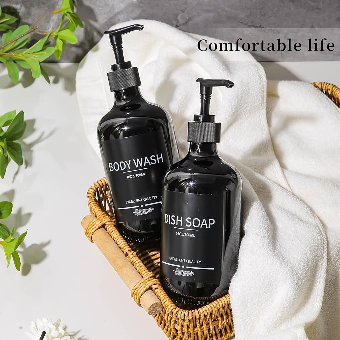 Black Shower Bottles Refillable - Image 4