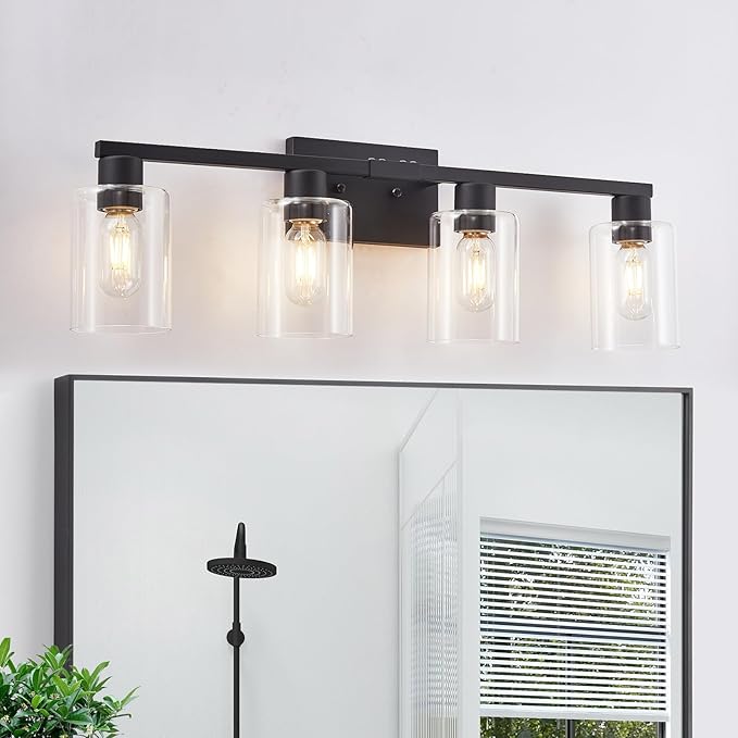 4 Light Bathroom Vanity Light Fixtures, Bathroom Lighting Fixtures Over Mirror by SOPEASGlobalperspective