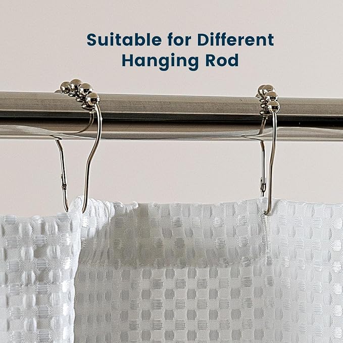 SLEEP ZONE Shower Curtain Liner, Waffle Shower Curtains - Image 4