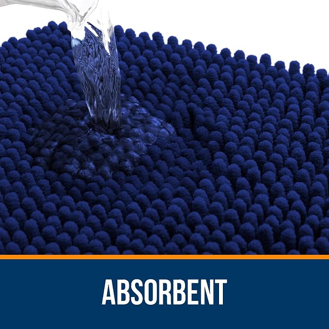 OLANLY Bathroom Rugs 40x24, Extra Soft Absorbent Chenille Bath Rugs, Rubber - Image 4