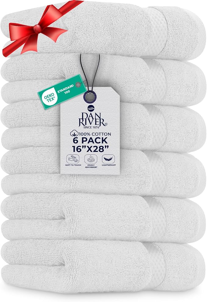 DAN RIVER 6-Pack Premium Hand Towels by DanRiver