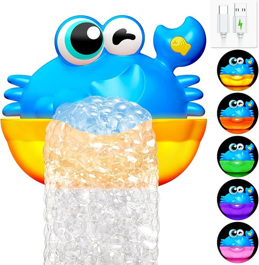 Bath Toys for Kids Ages 1-3, Light Up Baby Bath Toys Crab Bubble Maker by Unknown