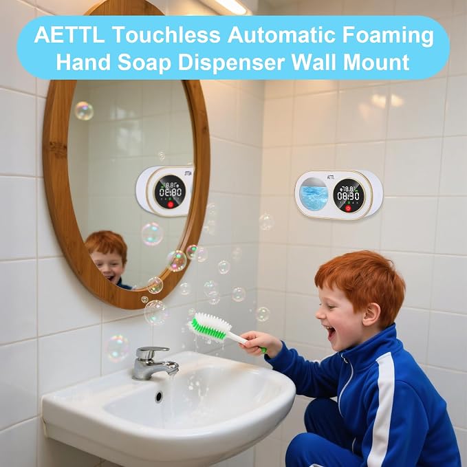 Touchless Automatic Foaming Hand Soap Dispenser Wall Mount, Kitchen Bathroom - Image 4
