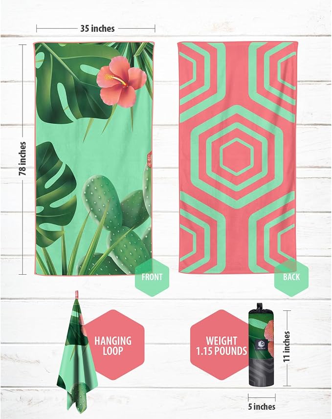 VENTURE 4TH Microfiber Beach Towel: Quick-Dry, Sandproof and Lightweight - Image 4