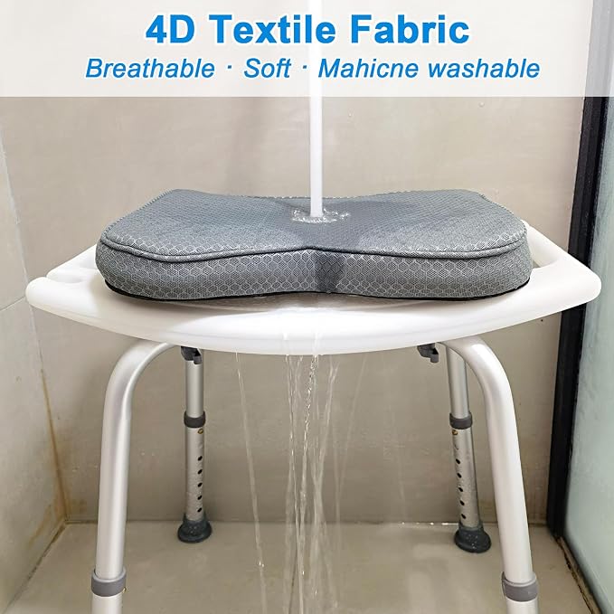 Esme L&H Shower Seat Cushion for Transfer Benches in Bathtub, 4D Mesh Fabric - Image 2