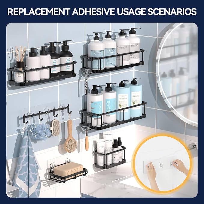 YASONIC 2-Pack Shower Caddy Adhesive Replacement - Image 8