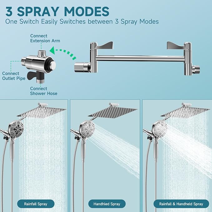 Filtered Shower Head With Handheld Combo, Detachable Dual Showerhead with - Image 4