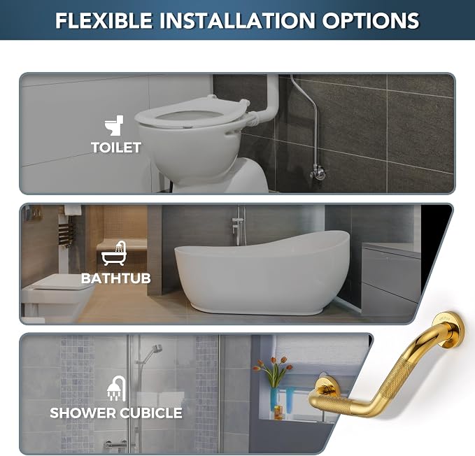 Grab Bars for Bathtubs and Showers- 1-1/4 x 16 Angled Shower Grab Bar for - Image 7