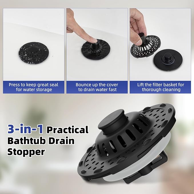 Metal 2 Pack Bathtub Drain Stopper - Image 4