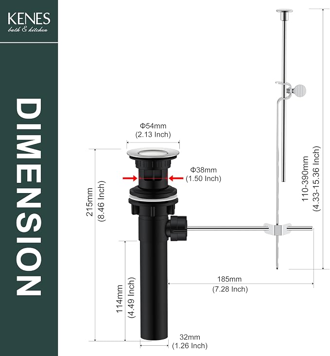 KENES Bathroom Sink Drain Stopper Assembly - Image 6