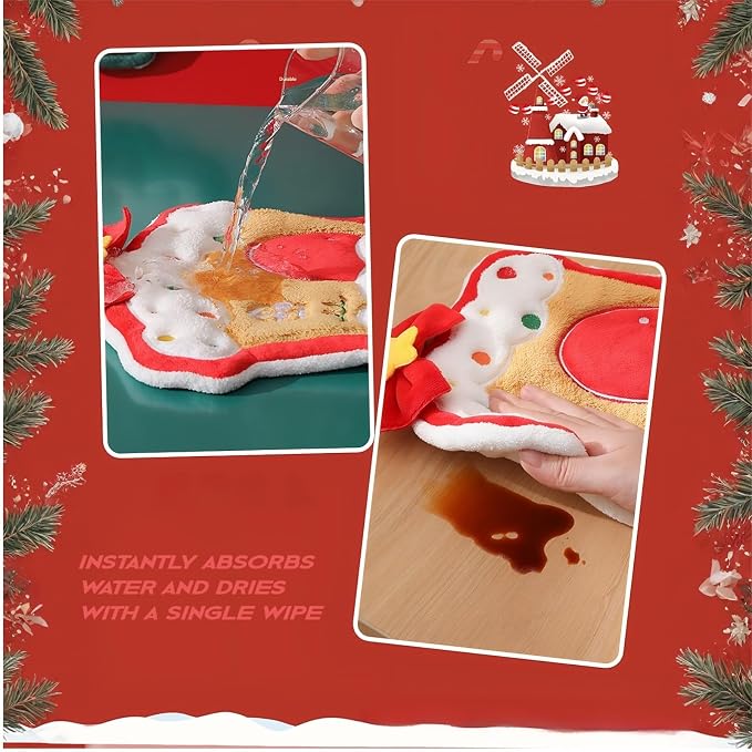 Cesqouc® 4pcs New Cute Style Hangable Hand Towels - Image 5
