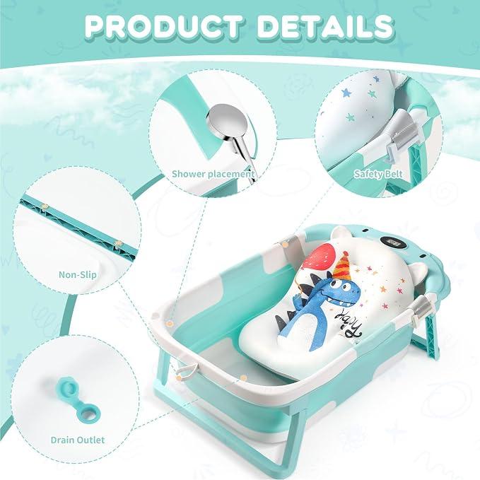 Baby Bathtub, Collapsible Baby Bath Tub - Image 3
