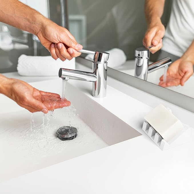 Silicone Soap Dish Self Draining Bar Soap Holder - Image 6