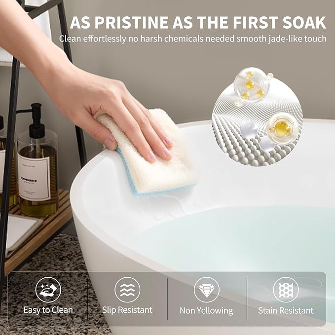 Abruzzo 59" Small Freestanding Bathtub Solid Surface - Image 6