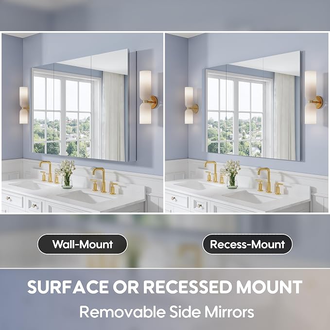 WELLFOR 52" x 36" Bathroom Medicine Cabinet - Image 5