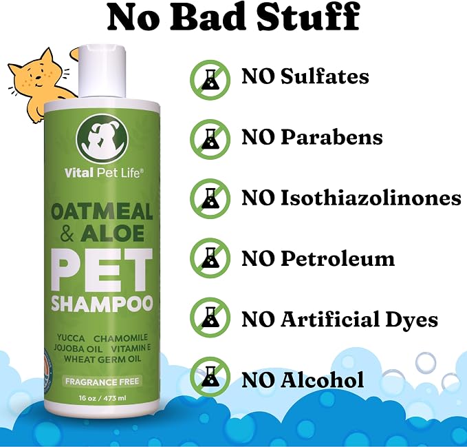 Dog Shampoo with Oatmeal, Aloe Vera, Jojoba Oil, Vitamin E - Image 5