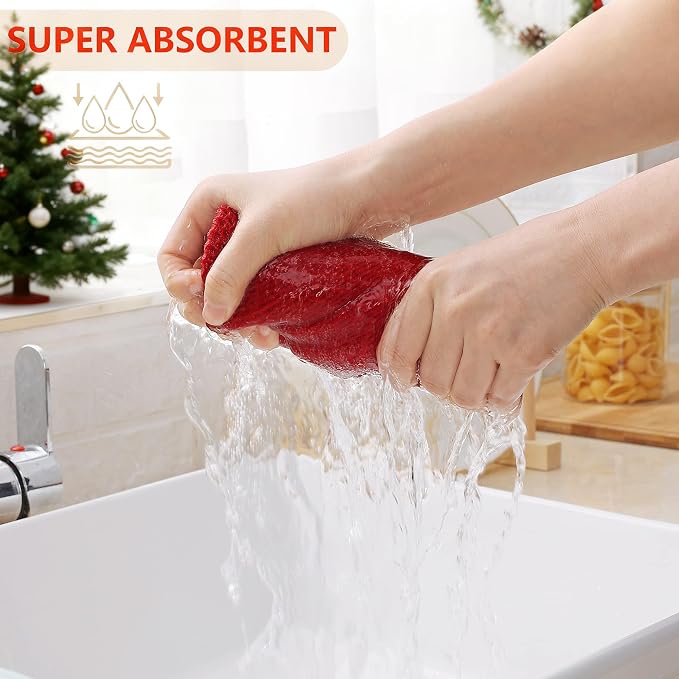Homaxy 100% Cotton Waffle Weave Kitchen Dish Towels, Ultra Soft Absorbent Quick - Image 3