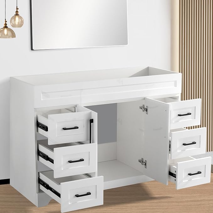 48" Bathroom Vanity Without Sink, Modern Solid Wood Bathroom Vanity Cabinet - Image 5