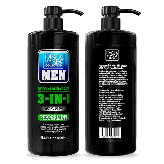 Dead Sea Collection Mens Body Wash 3 in 1 – Peppermint Body Wash - Image 8