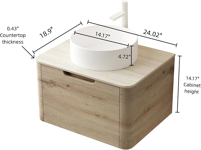Yayzy 24” Floating Bathroom Vanity - Image 2