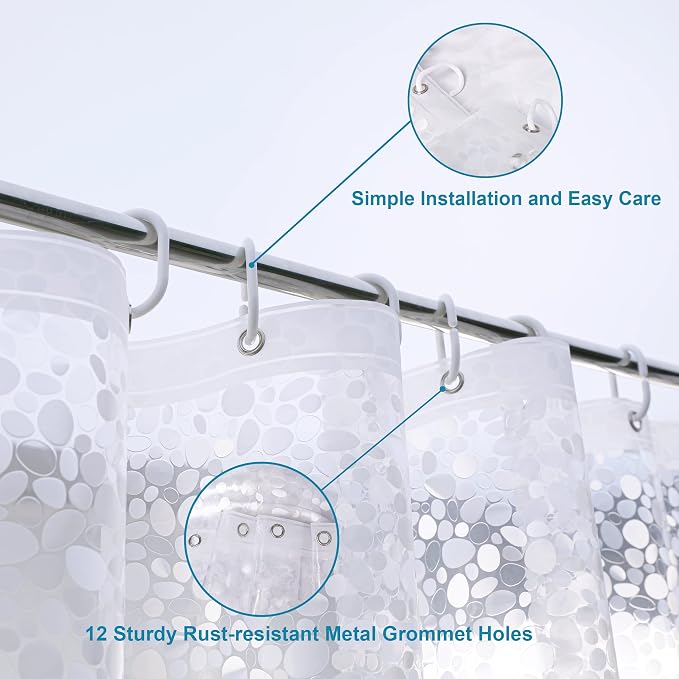 NTBAY EVA Semi-Transparent Clear Shower Curtain - Image 4