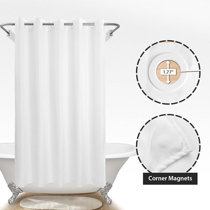 River Dream No Hook Long Shower Curtain or Liner Soft Microfiber - Image 5